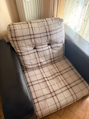 Armchair with leather upholstery and comfortable seat