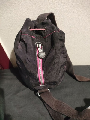 Kipling backpack mini used, black with pink details