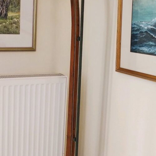 Handmade Tulip Floor Lamp metal and wood like new