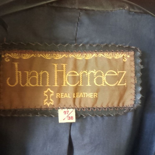 Vintage Juan Herraez Leather Trench Like New, Black, Size M