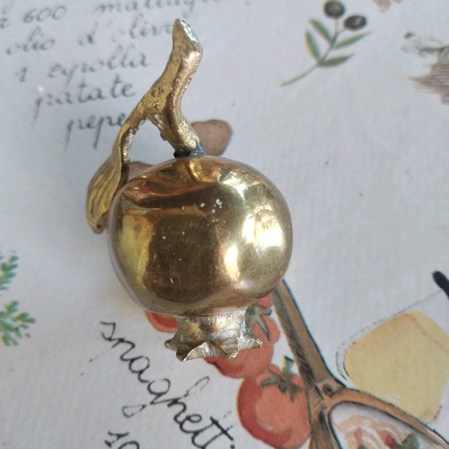 Bronze decorative pomegranate miniature used 5 cm
