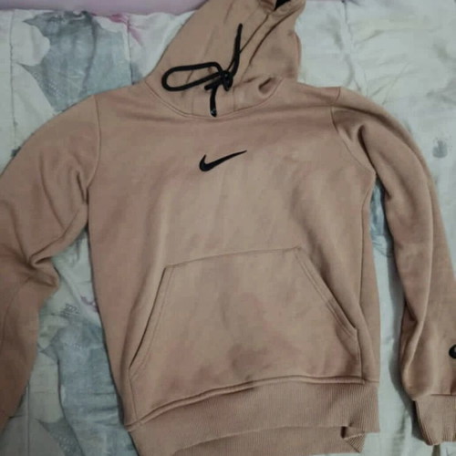Nike women's hoodie used, beige, size Large with slim fit