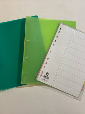 Set of 2 A4 folders with color dividers like new