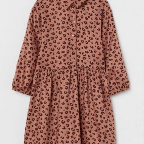 H&M Leopard Shirt Dress like new, cotton, sizes 128-140 cm