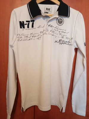 Μπλούζα Helly Hansen size S σαν καινούργια, βαμβακερή, λευκή με γιακά blue black