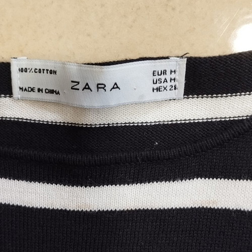 Zara knitted dress striped black and white like new, size M