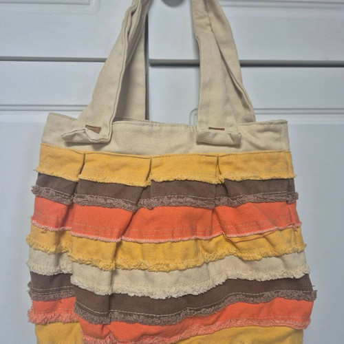 Summer bag made of canvas, like new, multicolor 36x30 cm