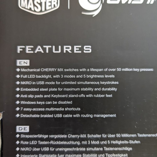 CM Storm QuickFire Ultimate gaming keyboard with Cherry MX Brown switches like new