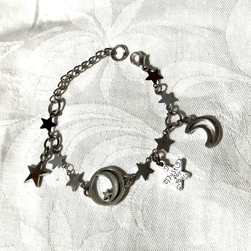 Starry steel chain bracelet like new, stainless steel