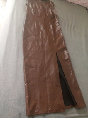 Zara leather dress brown like new, size L