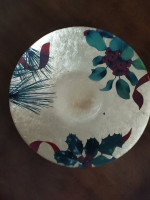 Διακοσμητικό πιάτο μεταχειρισμένο με χριστουγεννιάτικο θέμα από γυαλί