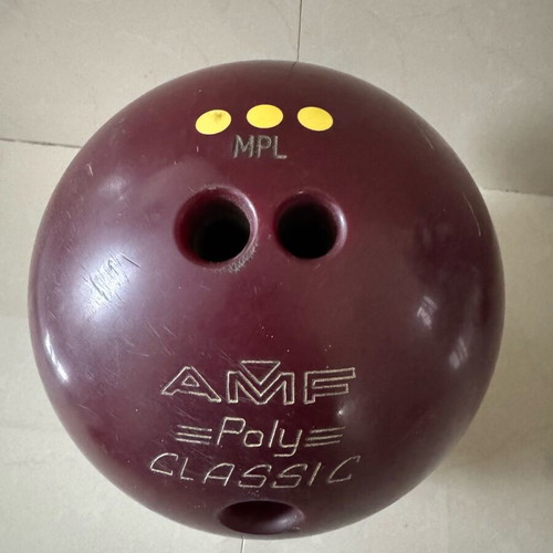 AMF bowling ball used with case, vintage, 6kg