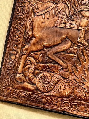Saint George icon used with 3D details 22x32cm