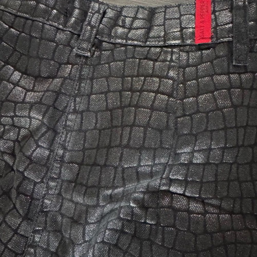 Salt & Pepper jeans like new, black, size S/M with leather-like shine