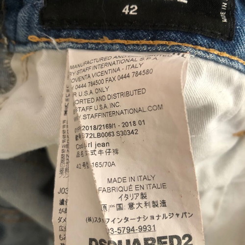 Dsquared blue distressed slim jeans size 42 large used