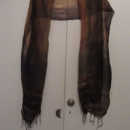 Silk women's scarf airy elegant, new, earth tones