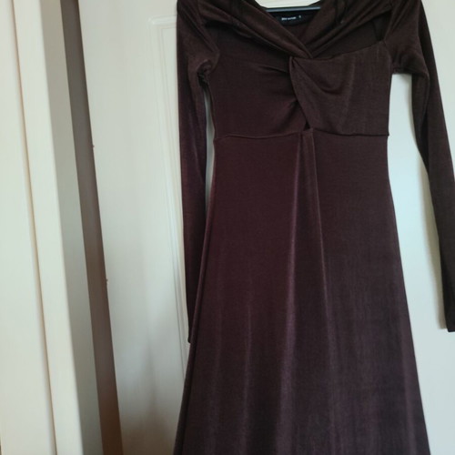 Pink Woman lurex dress, chocolate brown, size S