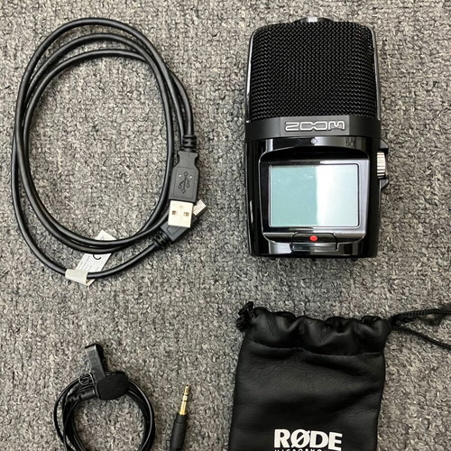 Zoom H2N Handy Recorder with Rode Lav Go microphone used