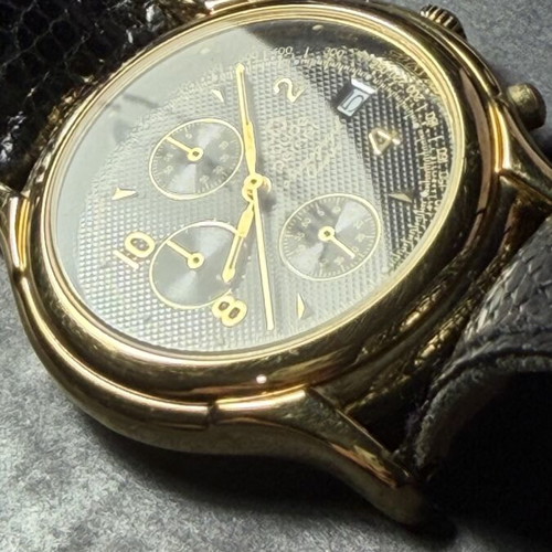 Claude Perrier Chronograph Gold Plated Watch vintage 1990, like new