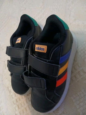 Adidas athletic shoes like new, size 27, black multicolor