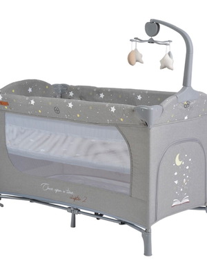 Two-level playpen with coconut fiber mattress