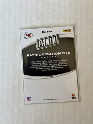 2024 Panini Black Friday Patrick Mahomes No.FB1 Chiefs κάρτα καινούργια