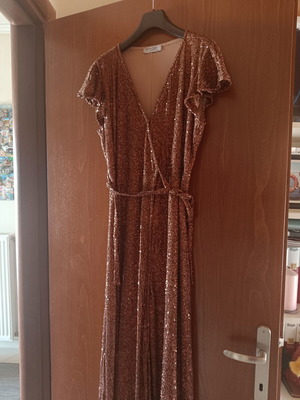 Dress for wedding or christening like new, size L, dark brown rose gold
