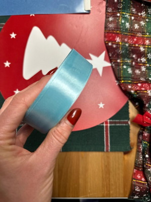 Satin wrapping ribbon blue new