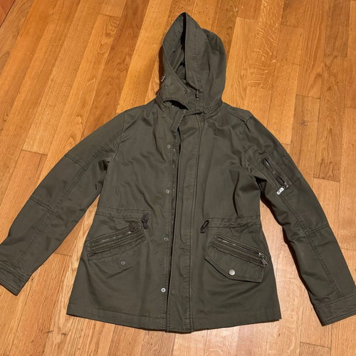 Americanino fall jacket with hood, like new, khaki color, size L