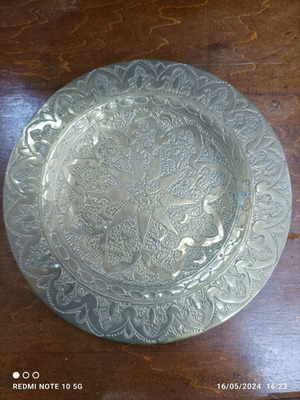 Carved brass tray in excellent condition