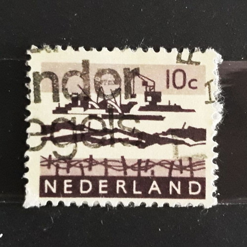 Netherlands 1963 10c Dredging Ship stamp used