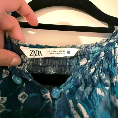 Boho shirt Zara like new, white and blue
