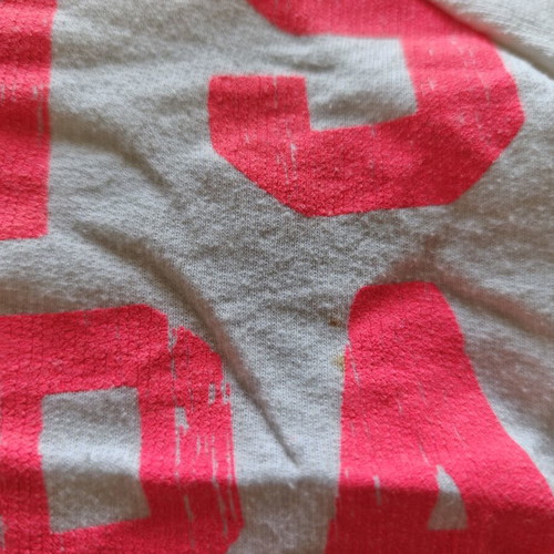 Crop top trendy look like new, white and pink, small size