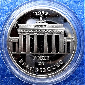 Γαλλία 100 φράγκα -15 ecu//France 100 francs / 15 écus 1993 (PROOF) "Brandenburg Gate"