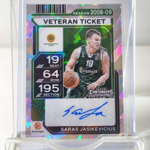 2025-26 Contenders Euroleague Ticket Saras Jasikevicius Cracked Ice Auto /23 like new