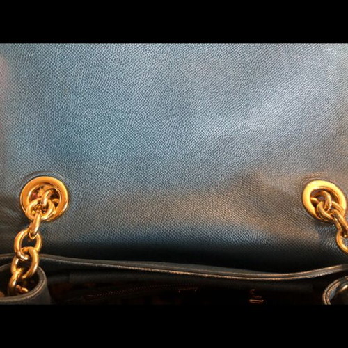 Dolce & Gabbana Padlock crossbody bag like new, blue saffiano leather