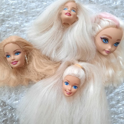 Barbie doll heads lot of 4 original Mattel for restoration