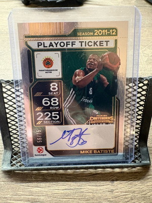 2025-26 Panini Contenders Euroleague Playoff Ticket Mike Batiste αυτόγραφο σαν καινούργιο