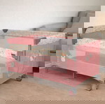 Bebe Stars Animal Bunny παρκοκρέβατο 2 επιπέδων με στρώμα ροζ καινούργιο 125x65cm