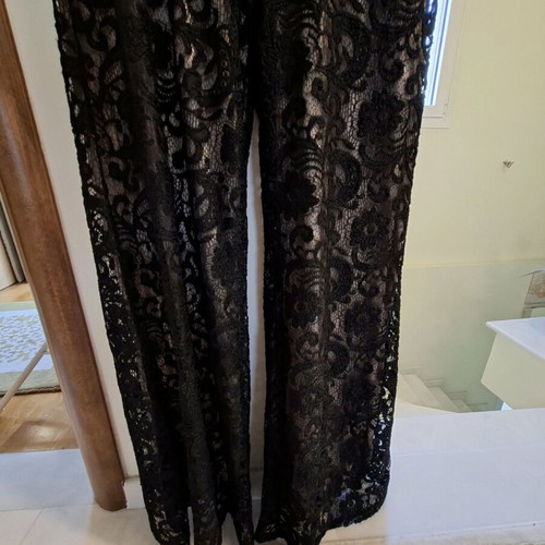 Evening dress like new, one-shoulder, black and beige