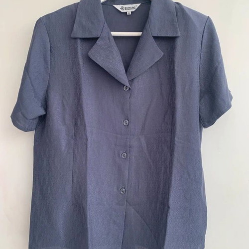 Shirt M used, blue and gray with shoulder pads
