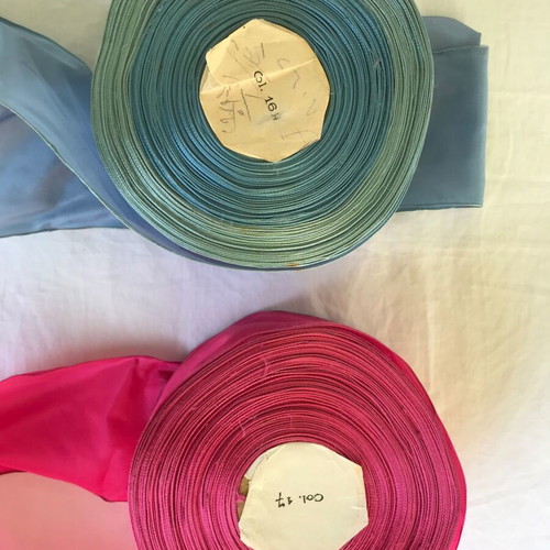 Set of 2 vintage taffeta ribbon rolls like new