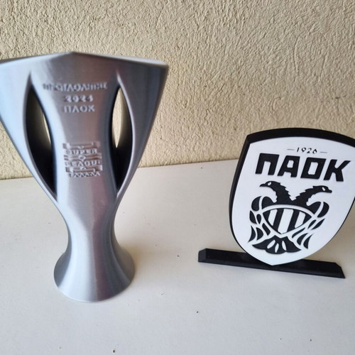 PAOK 3D Printed Super League 2024 Championship Cup & Stand Set