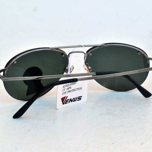 Vintage Italian Venus sunglasses new, metal frame black-silver