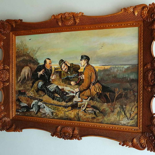 Hunters at Rest Vasily Perov oil painting new with carved frame