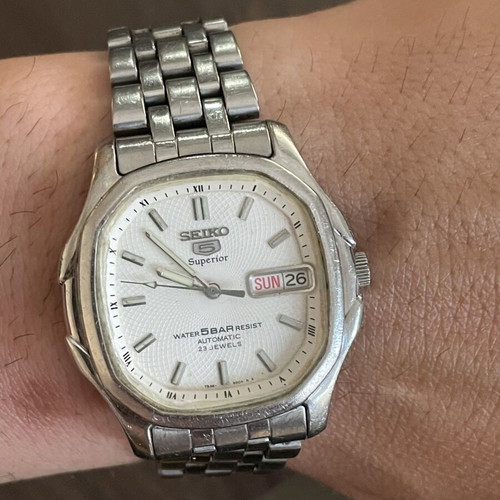 Seiko 5 Superior SKZ035 wristwatch used, automatic, missing bracelet part