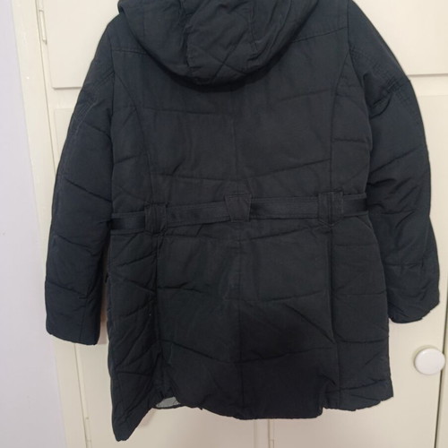 S.Oliver women's winter jacket used, black with detachable hood and belt, size XL