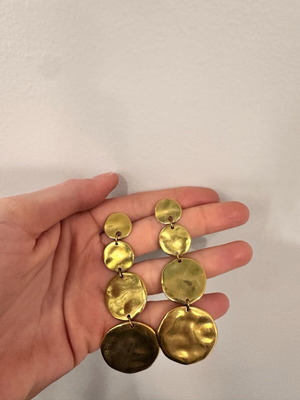 Dangling earrings like new, gold-plated brass