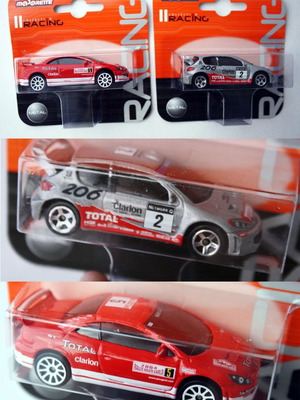 Majorette Racing Collection 1:57 Peugeot 307 206 WRC Rally 2004, καινούργια, 2 τεμάχια