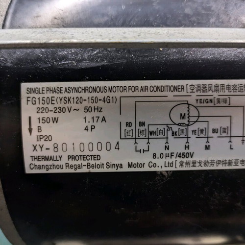 Single-phase air conditioner motor FG150E used